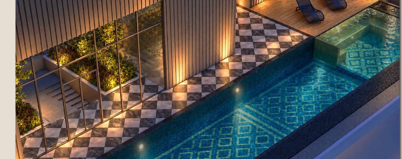 The Luxe Pool and jacuzzi on Level 53A of Tower A